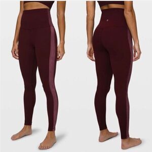 Lululemon Align,Super High Rise Legging, Velvet Side, Sz 6,Maroon